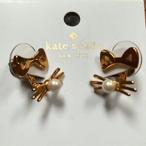 Kate Spade Out West Cat Earrings New O0RU2881 Gold